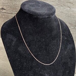925 Sterling SilverRose Gold Tone Cable Chain Necklace  20" Spring Ring